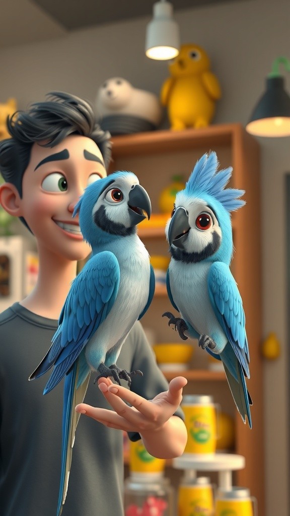 खतरनाक तोता और उसका हरा बटन