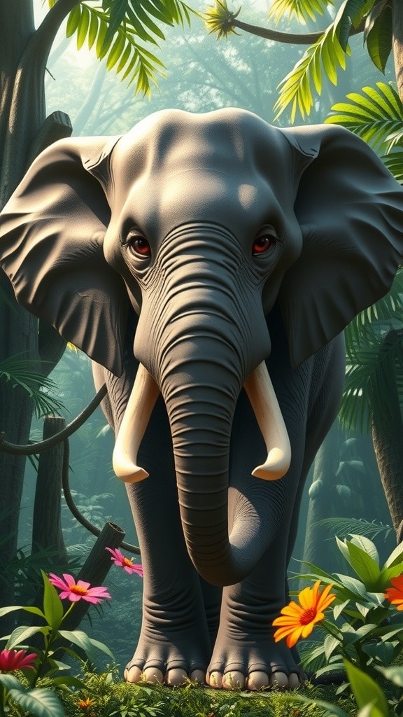 जंगल में अनोखी दोस्ती: हाथी और बिल्ली