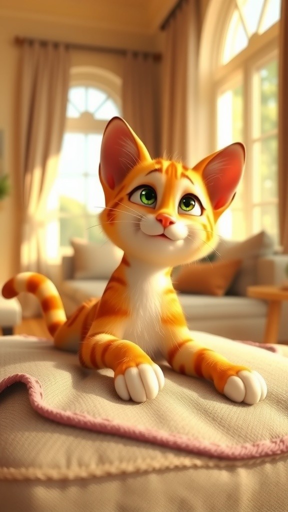 Giant Cat Playfully Spars with Kittens