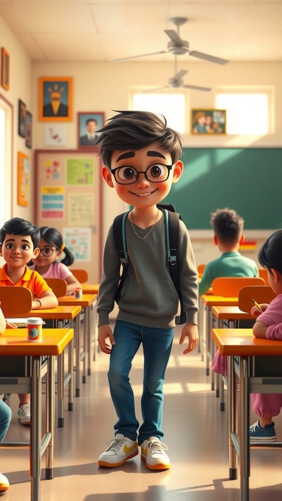 Zip's First Day: A Robot's Journey in an Indian Classroom