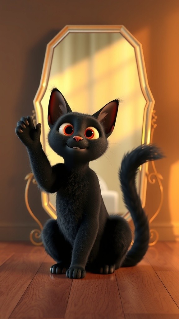 दर्पण में छुपी बिल्ली