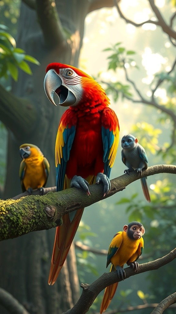 तोते और बंदर का मजेदार झगड़ा