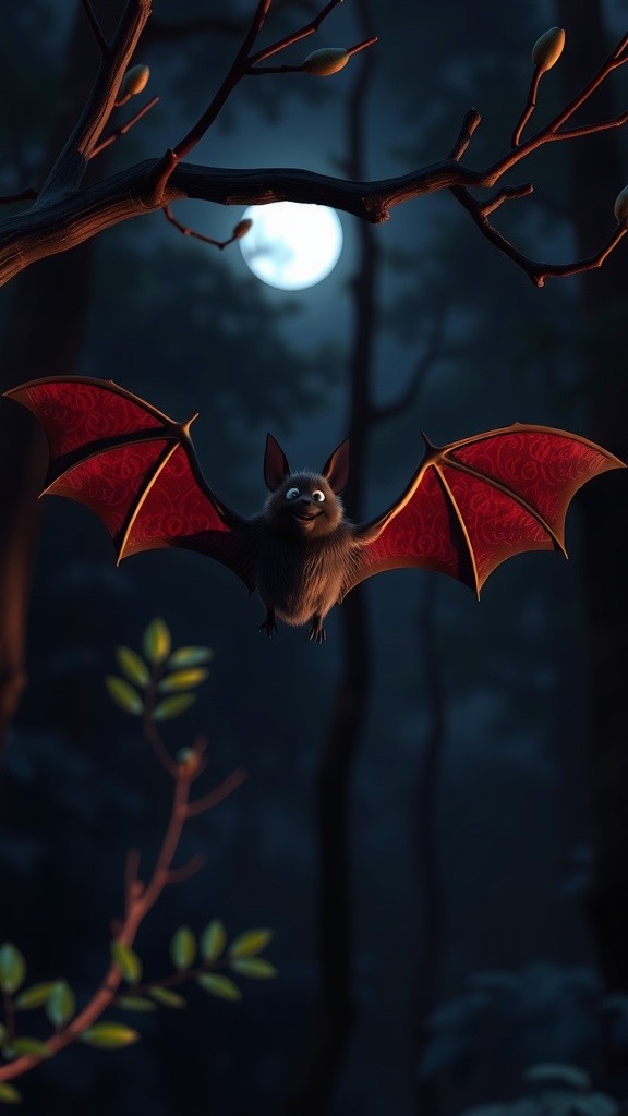 چَمگادڑ کا جنگل کی طرف اُڑان