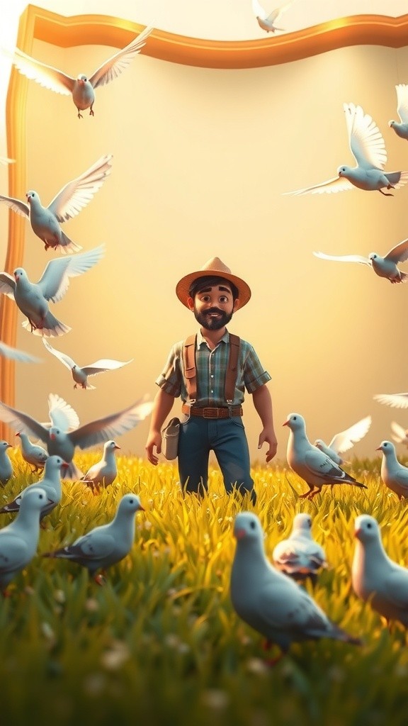 The Kind Farmer and the Healing Pigeon