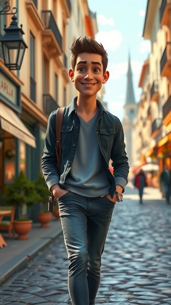 A Child Strolling Through the Streets of Paris