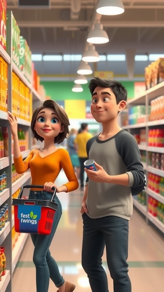 Mother and Son's Shopping Adventure for Chocolate Ice Cream