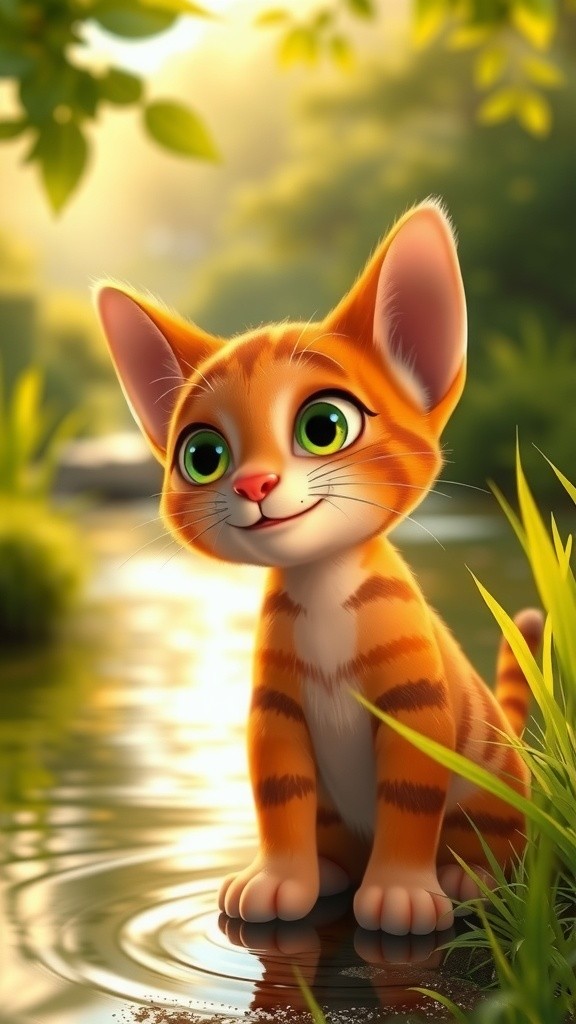 Kucing Milo dan Ikan yang Berenang