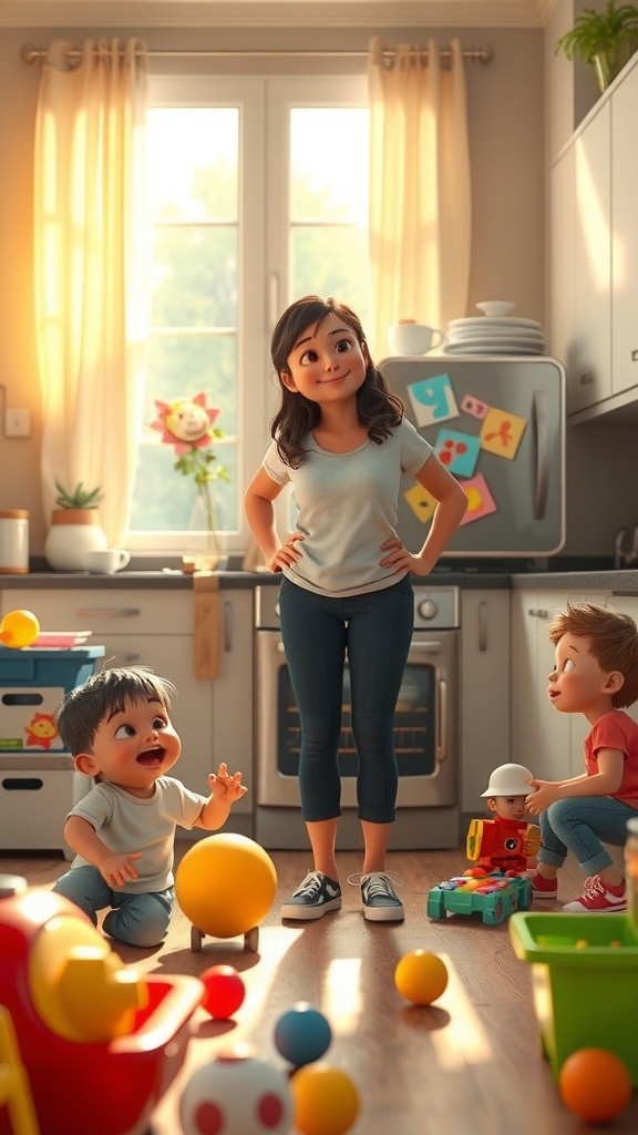 A Family of Three Kids