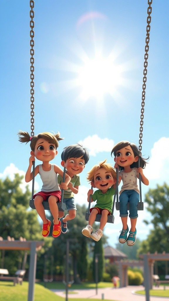 Playful Adventures of Cartoon Kids