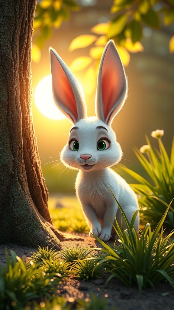 The Happiest Bunny in the Garden