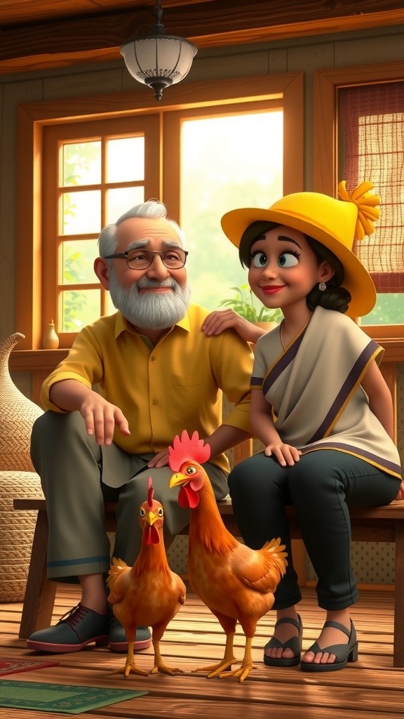 Laal Murgi aur Pili Dadi ki Masti