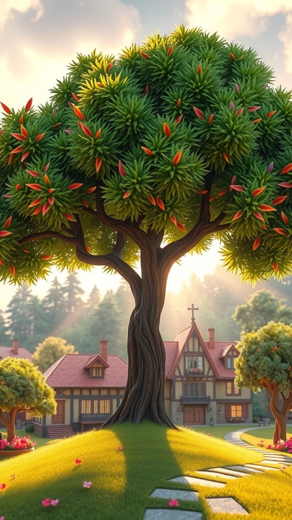 जादुई पेड़ और बहादुर बिल्ली की कहानी