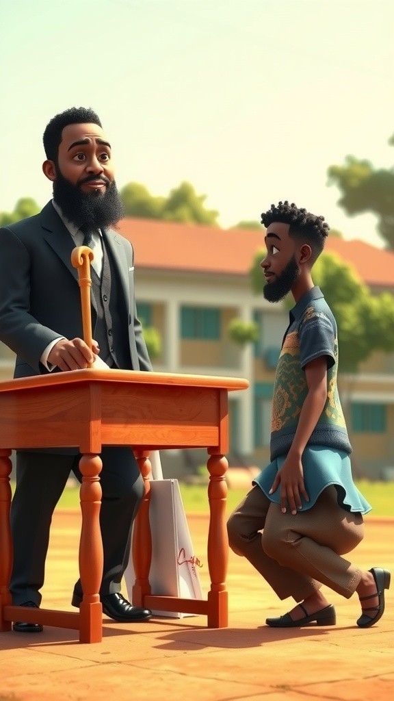 Pupil Dey Challenge Headmaster Say Him Papa Go Beat Am!