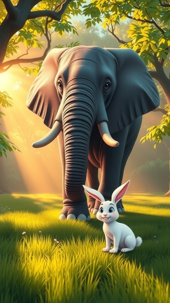 गोलू हाथी और चिक्की खरगोश की मस्ती