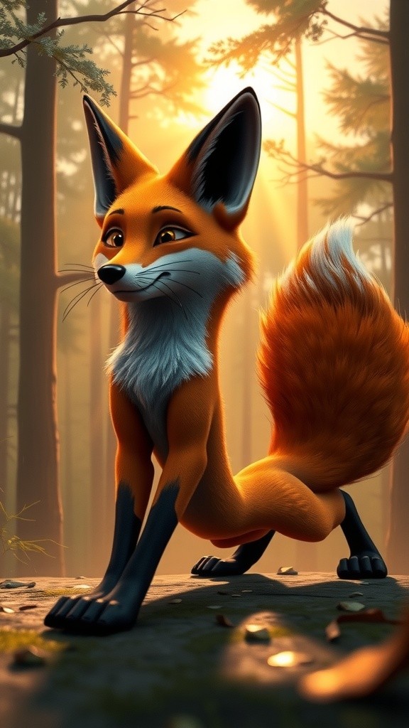 A Fox's Journey: From Dawn to Shelter