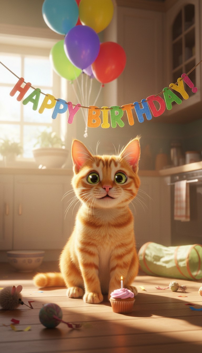 Cat's Birthday Surprise Cartoon