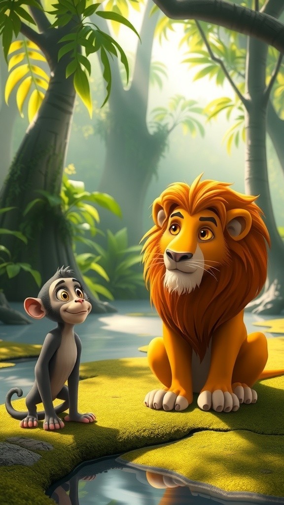 चतुर मोंकी और घमंडी शेर की कहानी