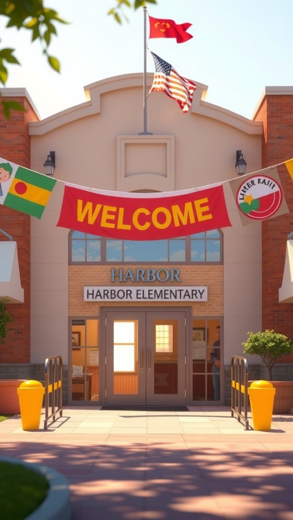 Liberty's Bright First Day at Harbor Elementary!