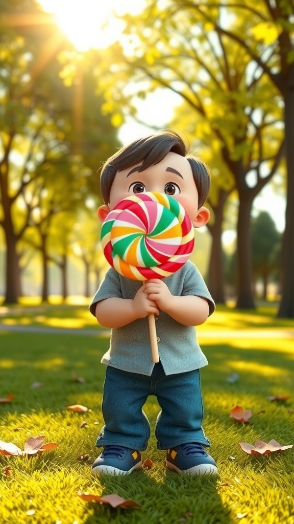 A Whimsical Treat: A Colorful Adventure with a Cheerful Toddler