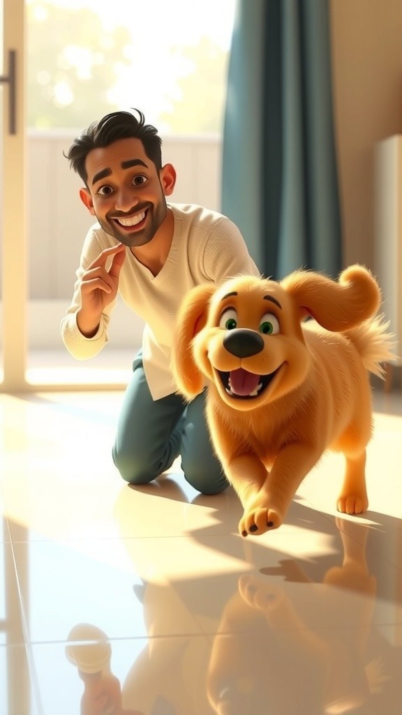 बेबी और पप्पी की क्यूट मस्ती