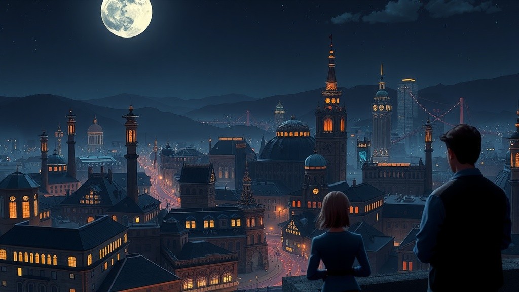 Epic Superhero Duck Soars Above the Glowing City