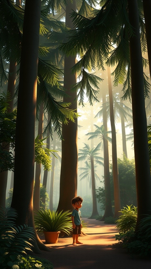 जंगल की मित्रता: बच्चे की साहसिक यात्रा