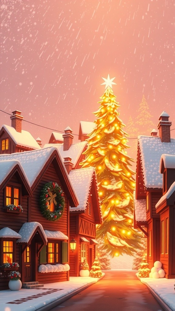 A Joyful Christmas in a Snowy Village