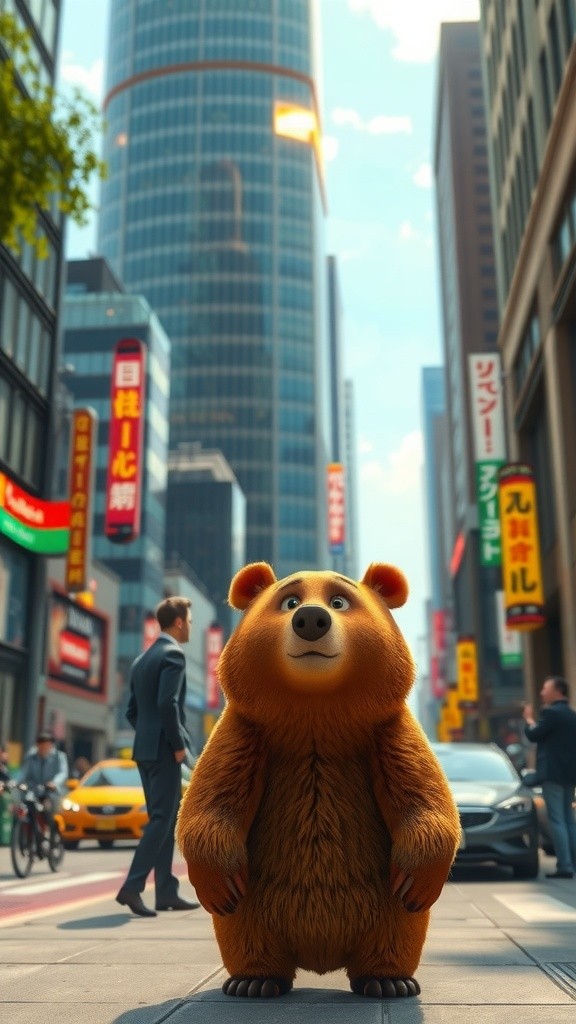 शहर में भालू की मासूमियत