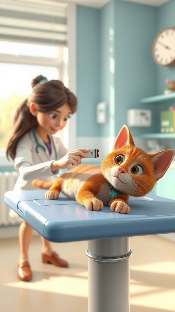 Kucing Sakit Dapat Kue Bolu dari Teman-Teman di Rumah Sakit