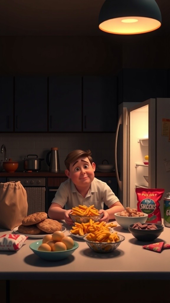 आधी रात का स्नैक अटैक: मैक्स की शरारत