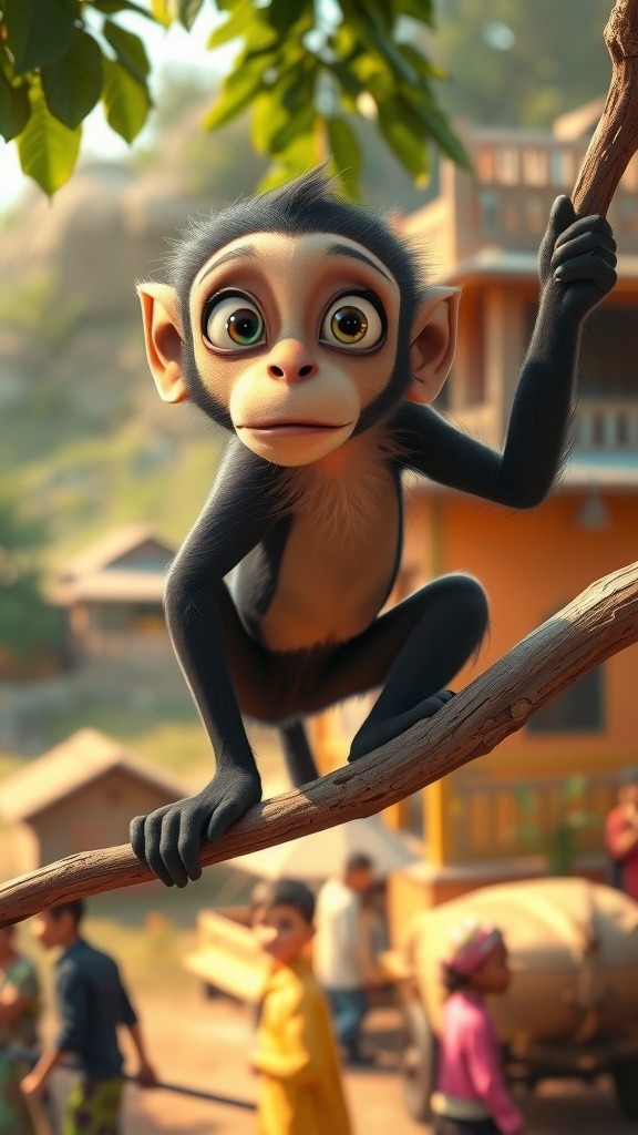 गप्पू बंदर की अजीब नकल