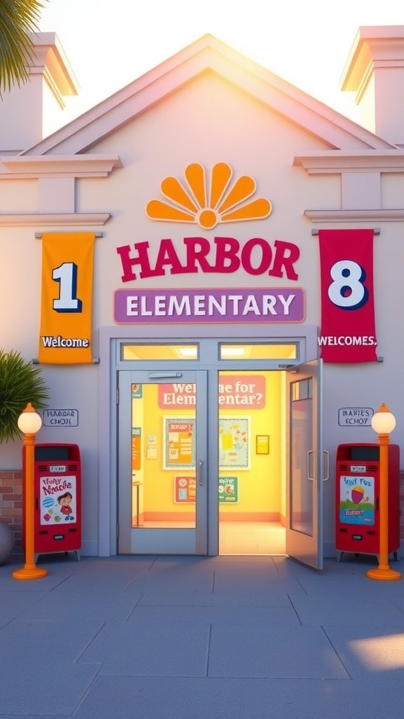 Liberty's Bright First Day at Harbor Elementary!