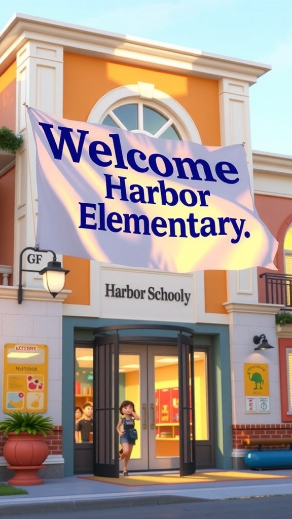 Liberty's Bright First Day at Harbor Elementary!