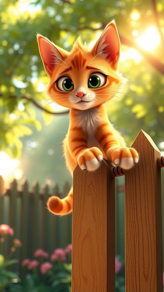 मज़ेदार 3D कार्टून बिल्ली और कुत्ता