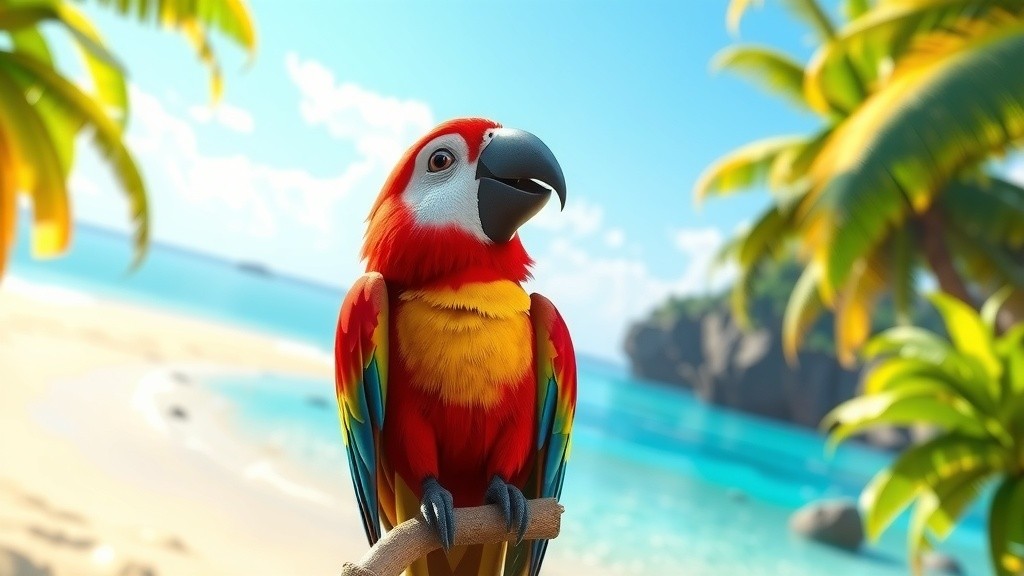 Fly with Our Colorful Parrot Mascot!
