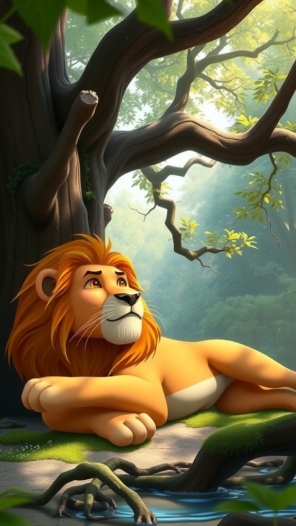 A Lion's Heroic Rescue of a Young Antelope