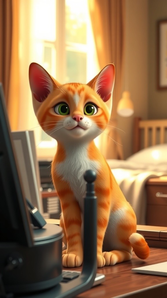 बिल्ली का ऑफिस जाना और दोस्त से मिलना