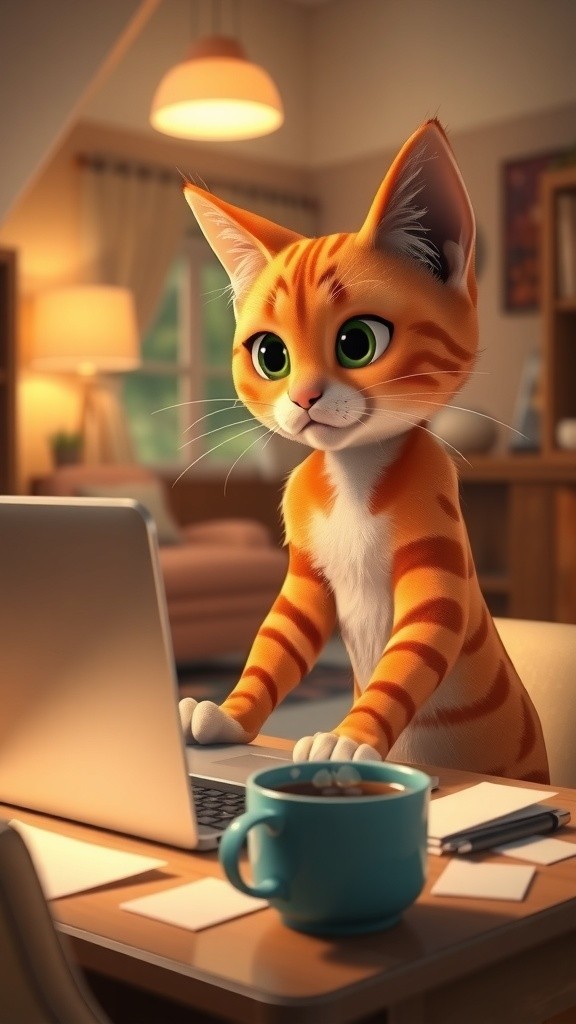 A Heartwarming Family Morning with Cats