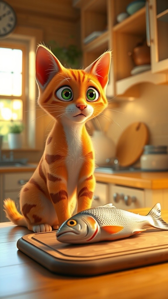 Kucing Menyajikan Ikan