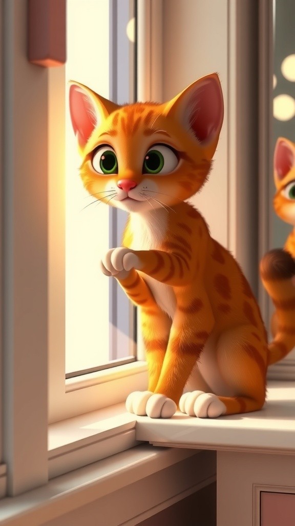 Kucing Kecil Melawan Musuh di Cermin!