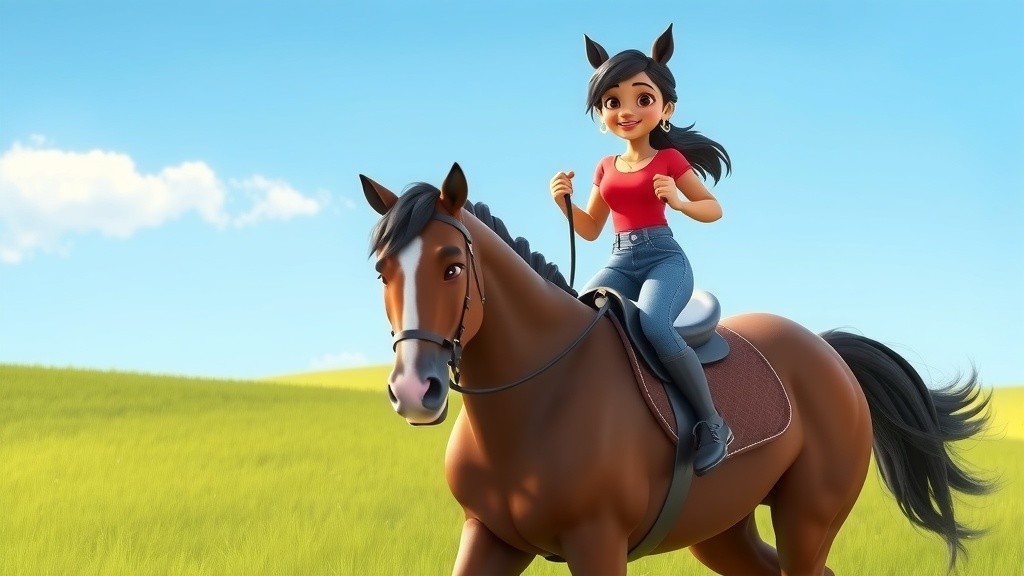 मीरा और घोड़े की रोमांचक सवारी