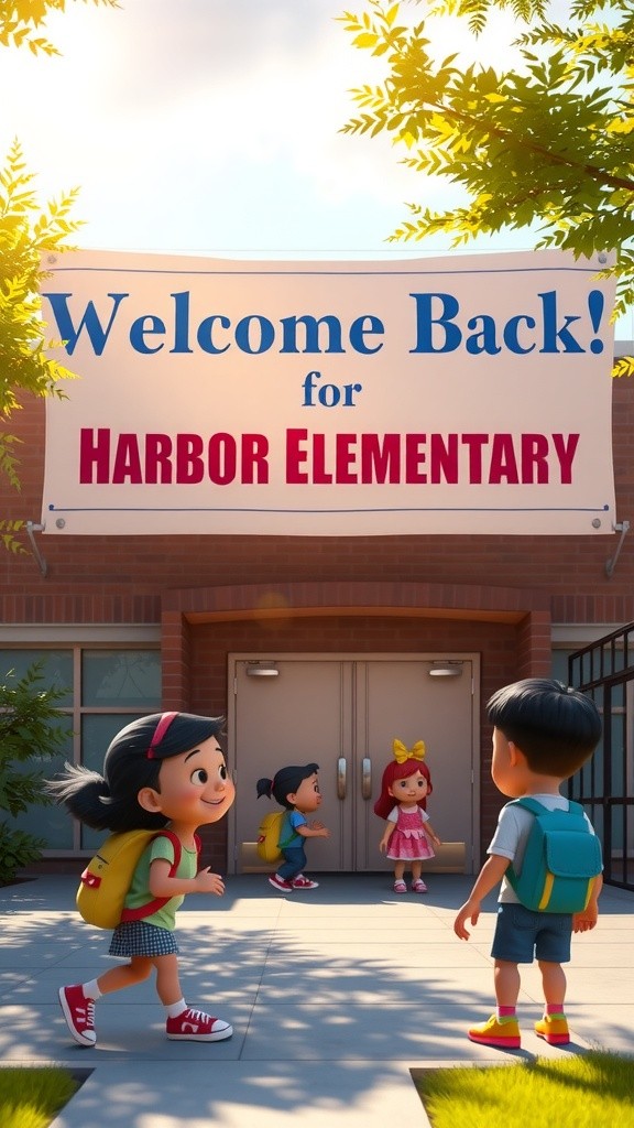 Liberty's Bright First Day at Harbor Elementary!