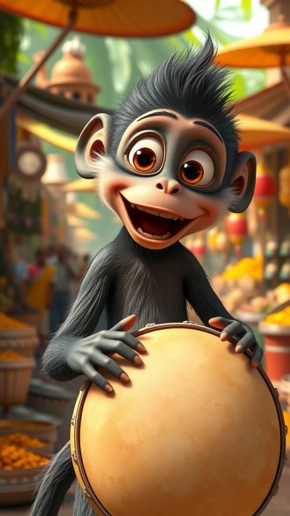 Monkey's Fun Shopping Adventure in Indian Market!