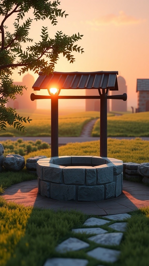 कुआं से पानी भरने वाला आदमी