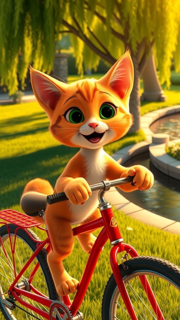 Chubby Cat's Bicycle Mishap