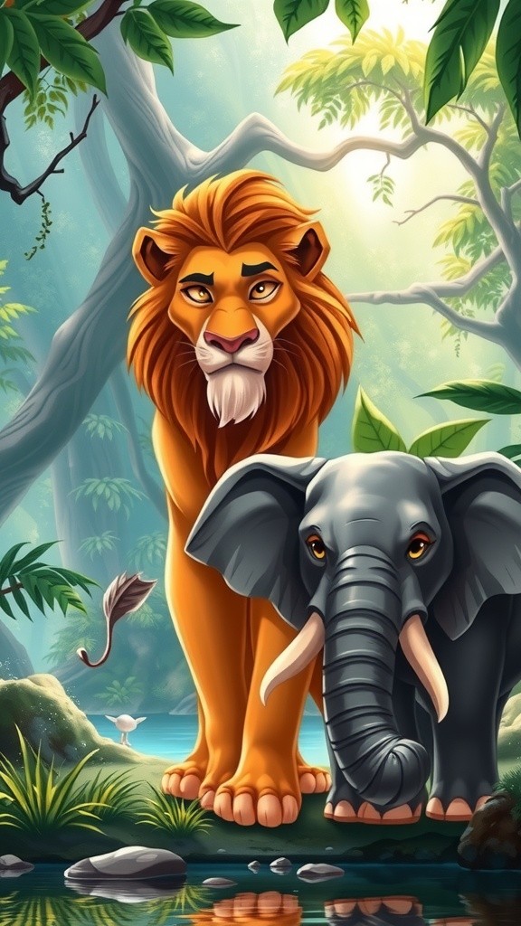 दोस्ती की ताकत: शेर और हाथी की कहानी