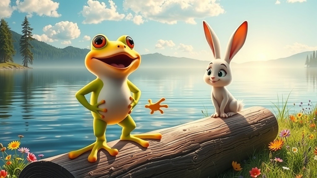 Bouncy Adventures: Frog and Rabbit Play