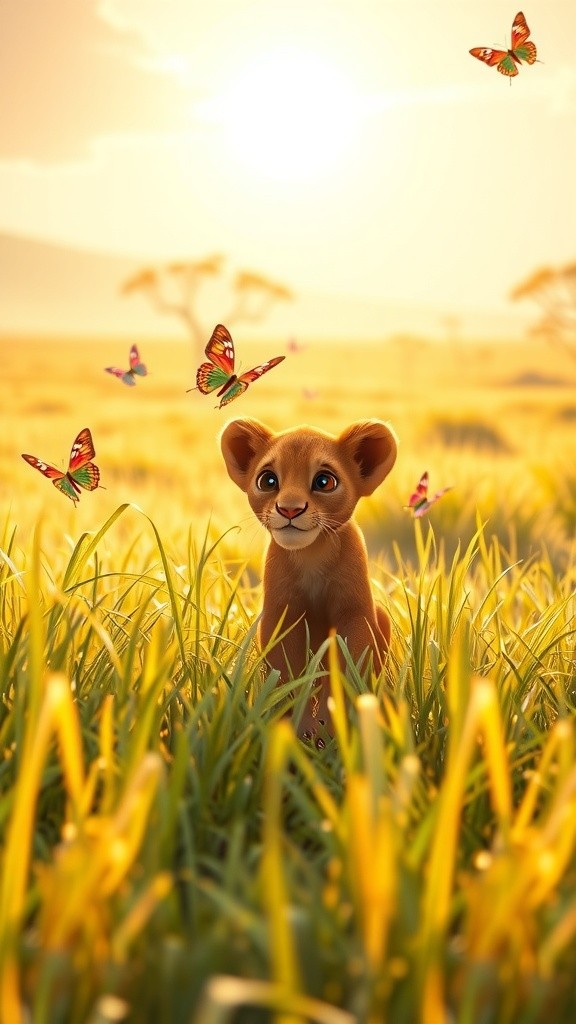 Joyful Tiny Lion Cub's Dance Party in the Savannah!