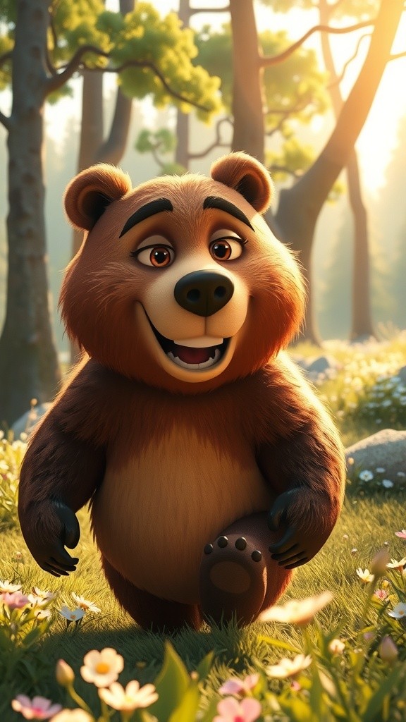 Hugging with Big Bear's Grin!