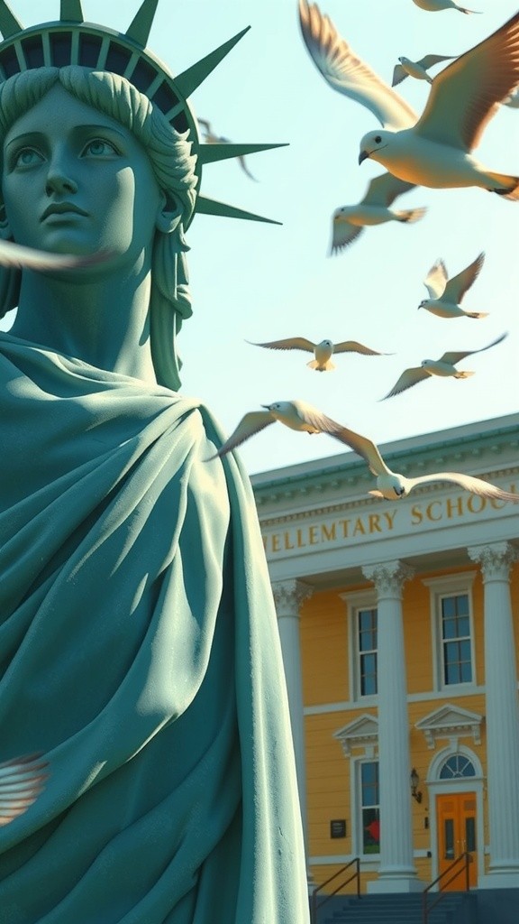 Liberty's Bright First Day at Harbor Elementary!